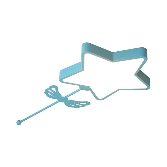 Star Acrylic Ceiling Light For Modern Kids Bedroom - Flush Mount Fixture