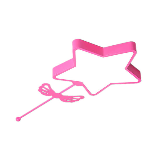 Star Acrylic Ceiling Light for Modern Kid's Bedroom - Flush Mount Fixture