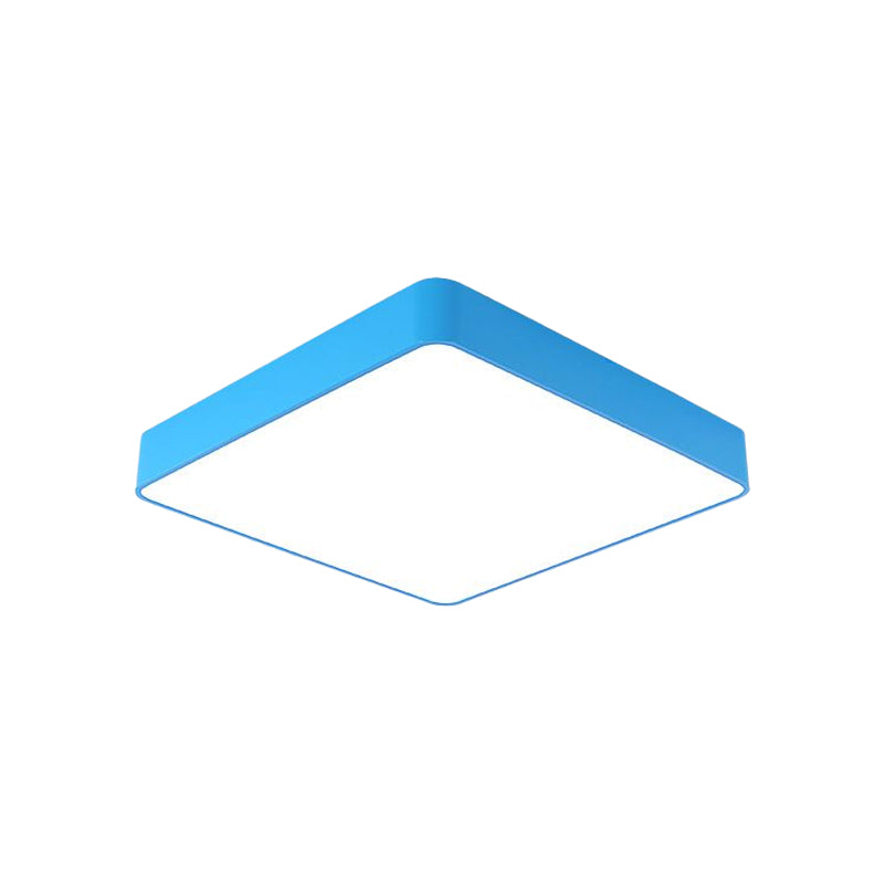 Luminaire LED carré pour enfants en acrylique blanc/rouge/jaune - Lumière chaude/blanche