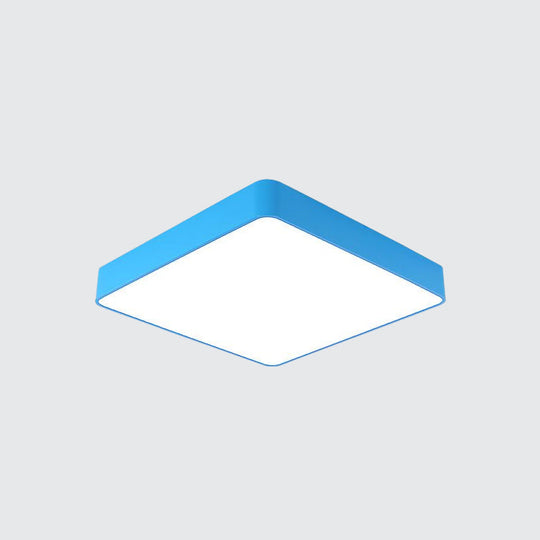 Luminaire LED carré pour enfants en acrylique blanc/rouge/jaune - Lumière chaude/blanche