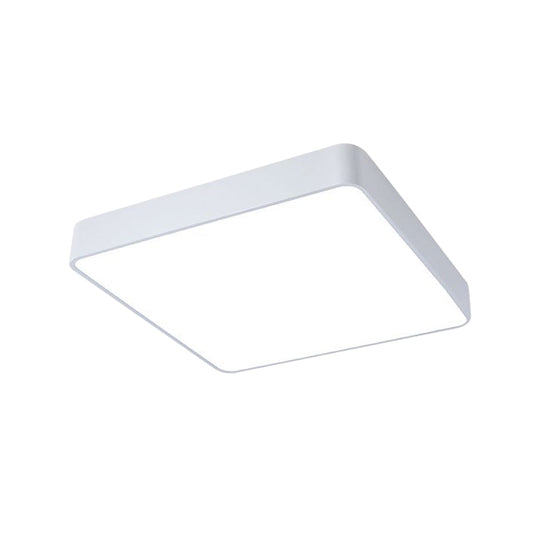 Luminaire LED carré pour enfants en acrylique blanc/rouge/jaune - Lumière chaude/blanche