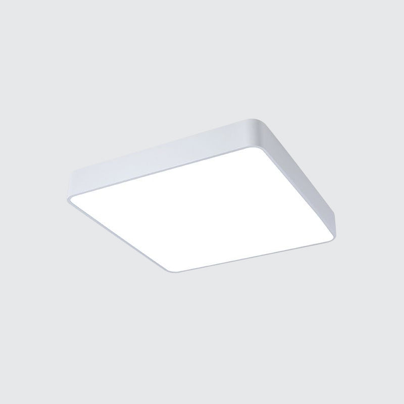 Luminaire LED carré pour enfants en acrylique blanc/rouge/jaune - Lumière chaude/blanche