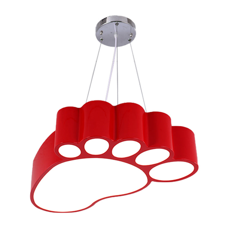 Foot-Shaped Led Chandelier Lighting Fixture Simplicity Acrylic For Nursery In Vibrant
