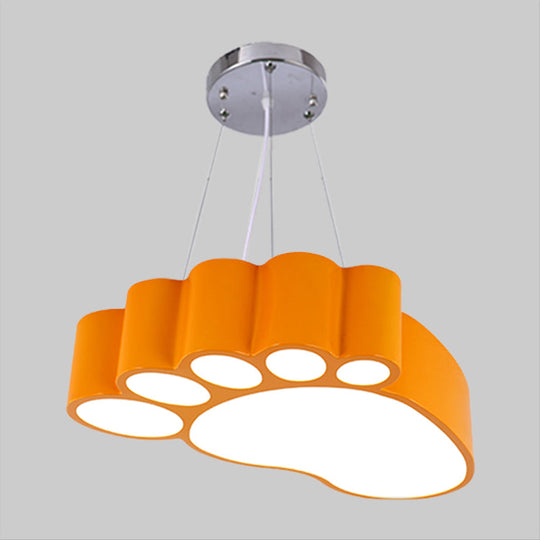 Foot-Shaped Led Chandelier Lighting Fixture Simplicity Acrylic For Nursery In Vibrant