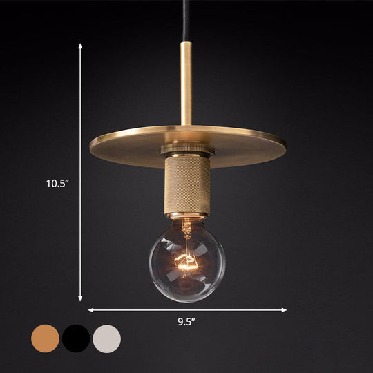 Traditional Metal Hanging Globe Light - Black/Brass/Chrome Finish Ceiling Suspension Lamp For Living