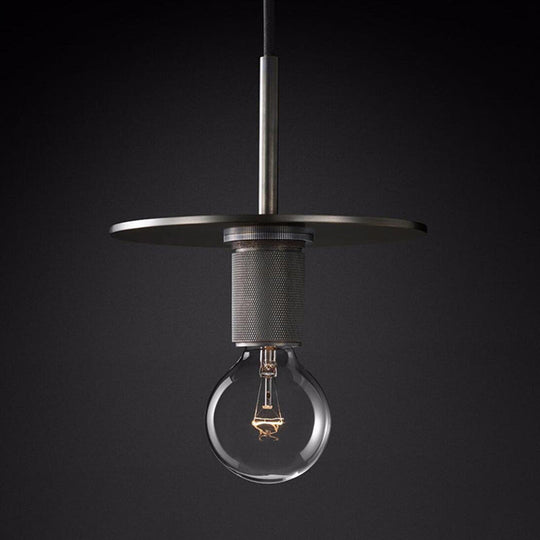 Traditional Metal Hanging Globe Light - Black/Brass/Chrome Finish Ceiling Suspension Lamp For Living