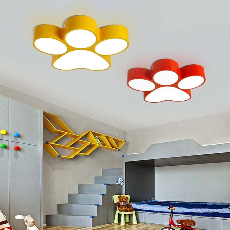 Hallway Home Paw LED Flushmount Ceiling Light - Acrylic, Kids' Lovely Design