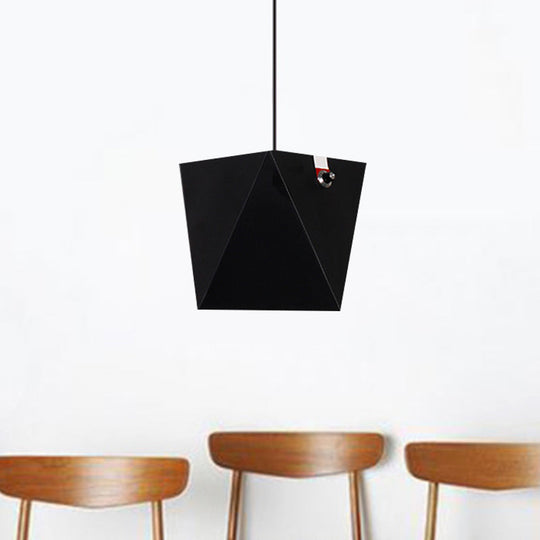 Nordic Led Pendant Light In Metallic Trapezoid Shape With Warm/White Lighting