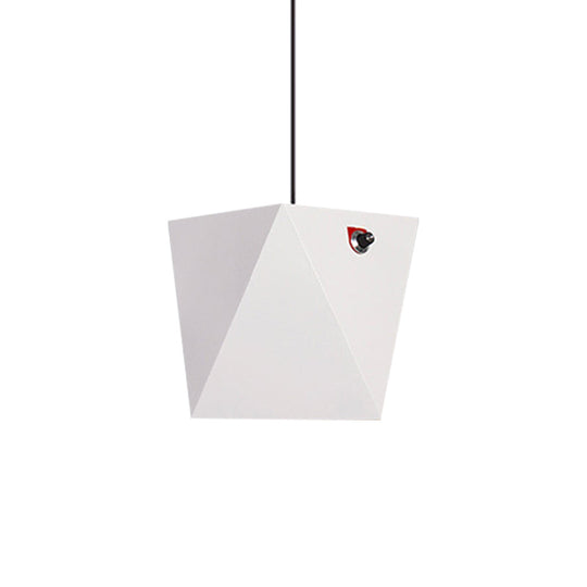 Nordic Led Pendant Light In Metallic Trapezoid Shape With Warm/White Lighting