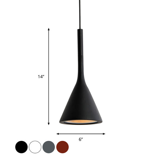 Modern Nordic Style Funnel Kitchen Bar Pendant Light - Red/White/Black