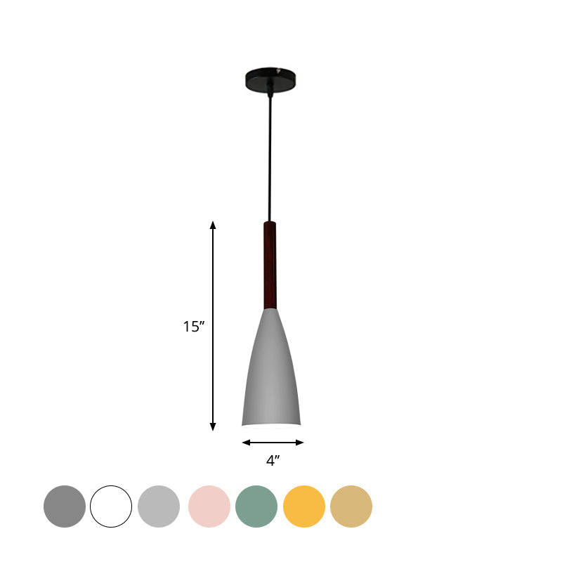 Modern Grey/White/Pink Tapered Pendant Light Fixture For Chic Table Decor