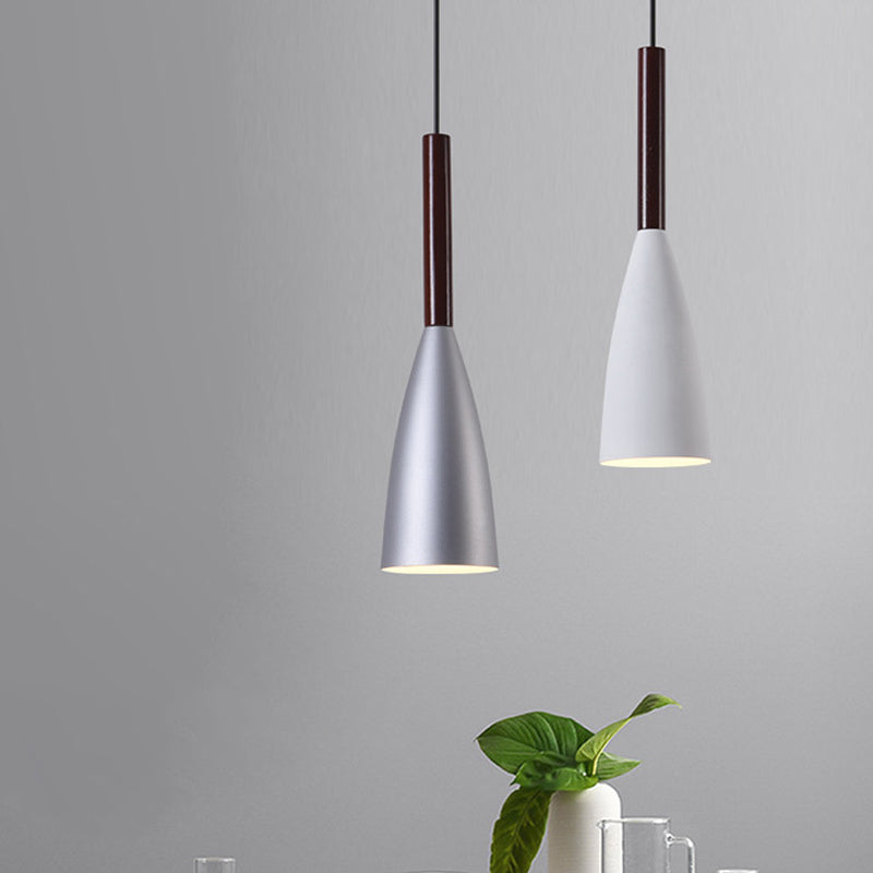 Modern Grey/White/Pink Tapered Pendant Light Fixture For Chic Table Decor