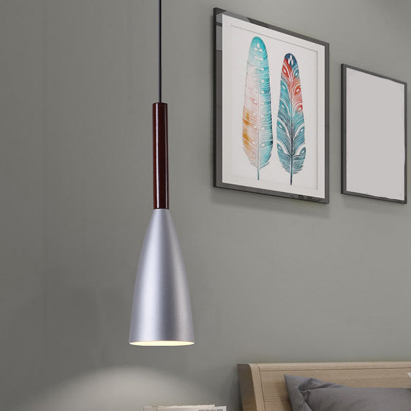 Modern Grey/White/Pink Tapered Pendant Light Fixture For Chic Table Decor
