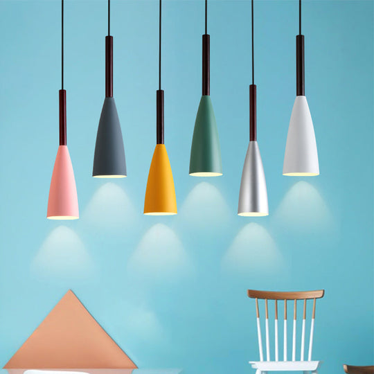Modern Grey/White/Pink Tapered Pendant Light Fixture For Chic Table Decor Yellow