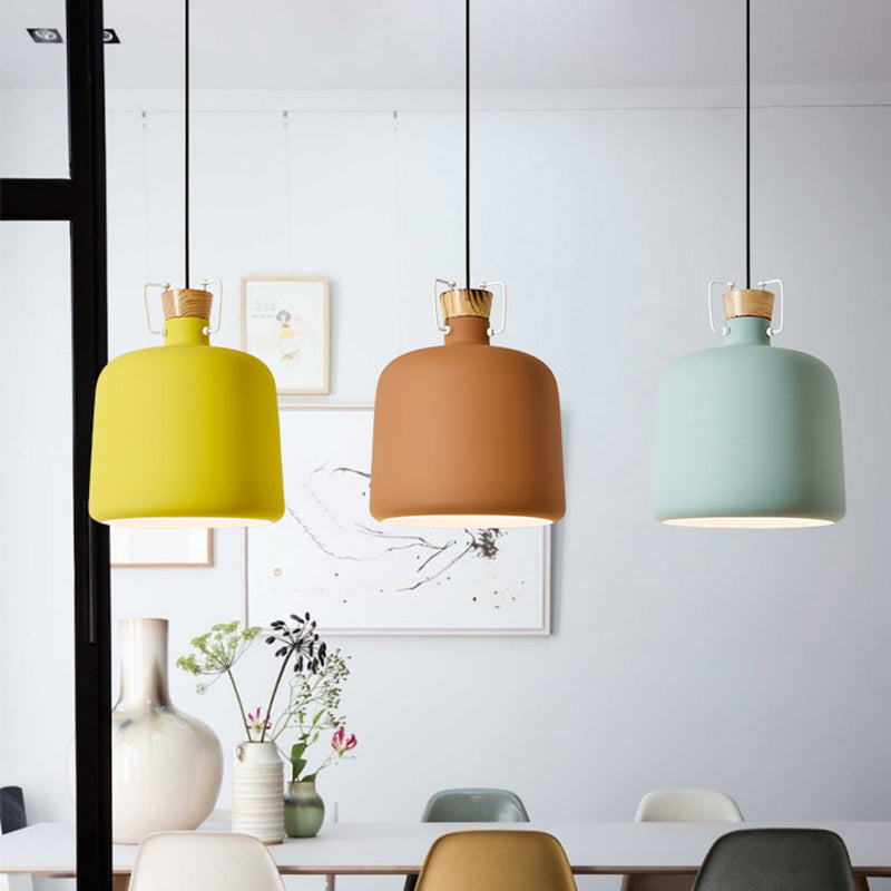 Blue/Gold/Brown Wine Jar Pendant Light With Cork Detailing