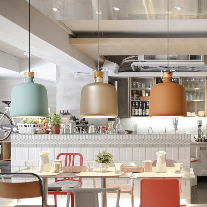 Blue/Gold/Brown Wine Jar Pendant Light With Cork Detailing