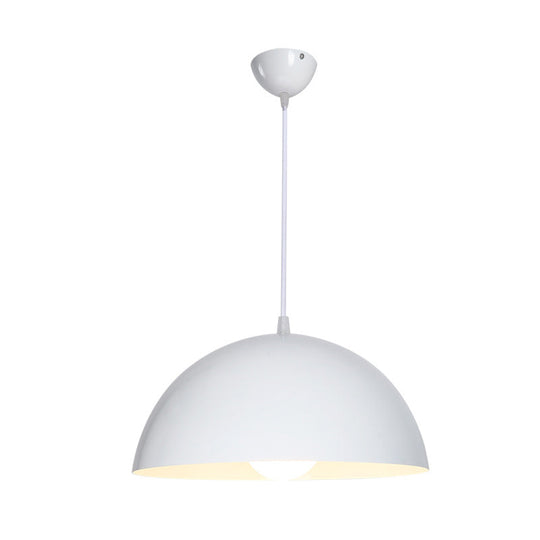 Macaron Aluminum Dome Pendant Light - Red/Blue/Black Commercial-Grade Ceiling Hang For Bedroom