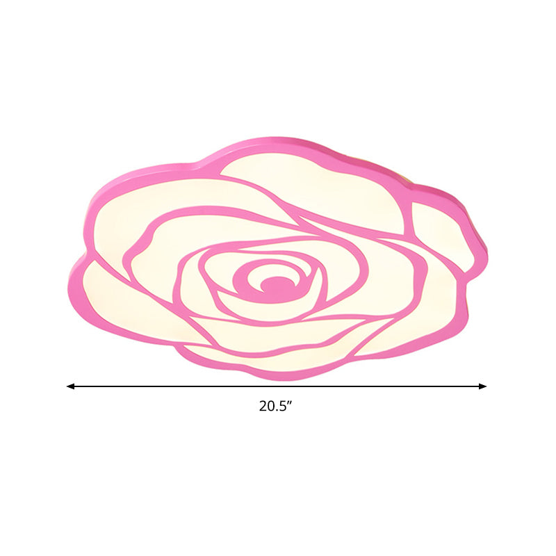 Blossom Shaped LED Ceiling Light - Pink Acrylic Lamp for Girls Bedroom