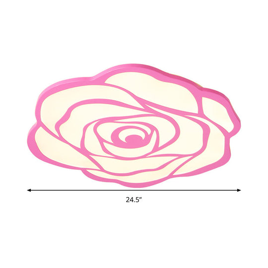 Blossom Shaped LED Ceiling Light - Pink Acrylic Lamp for Girls Bedroom