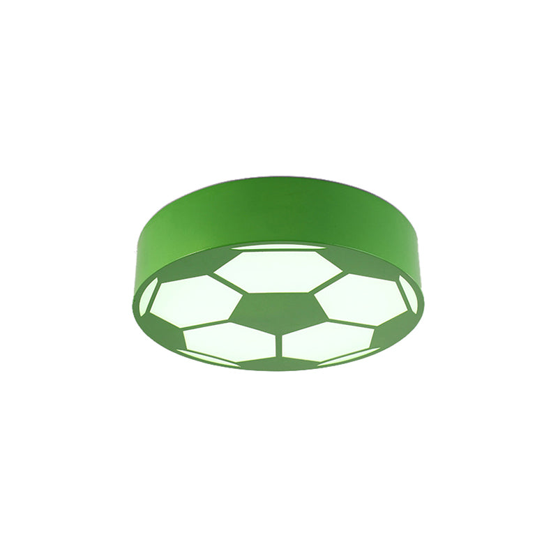 Kid's Bedroom Acrylic Flat Football Ceiling Mount Light - Sports Theme Ceiling Lamp