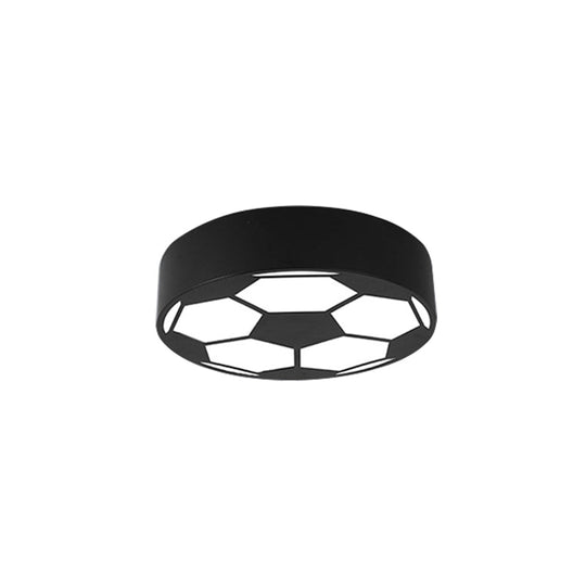 Kid's Bedroom Acrylic Flat Football Ceiling Mount Light - Sports Theme Ceiling Lamp