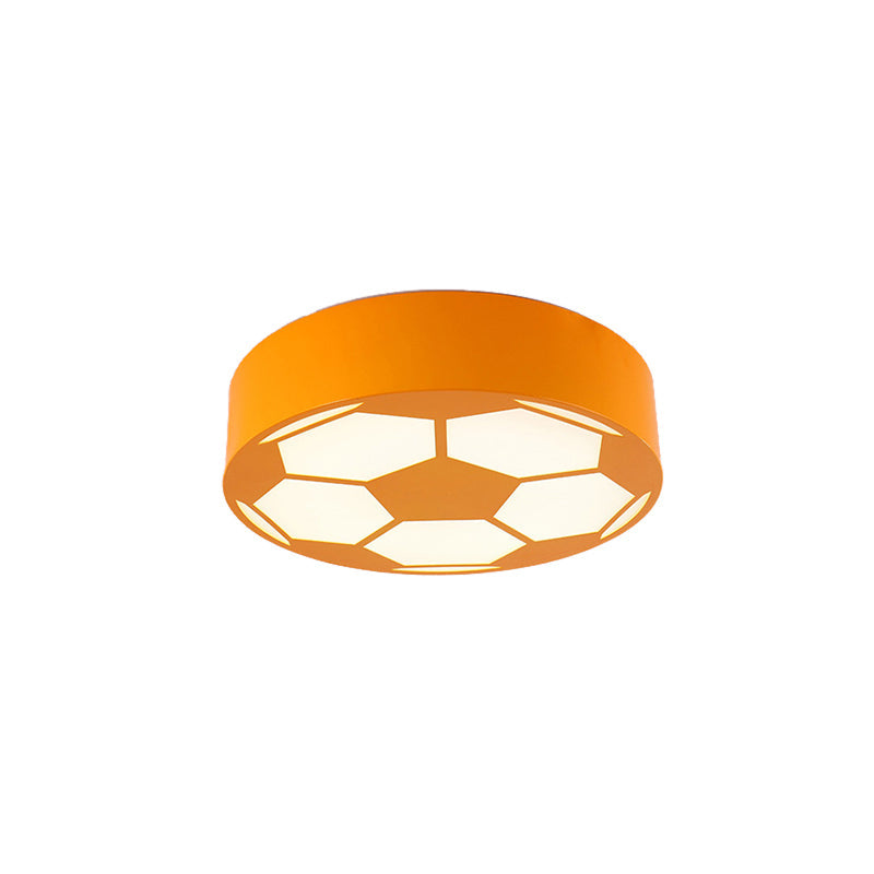 Kid's Bedroom Acrylic Flat Football Ceiling Mount Light - Sports Theme Ceiling Lamp