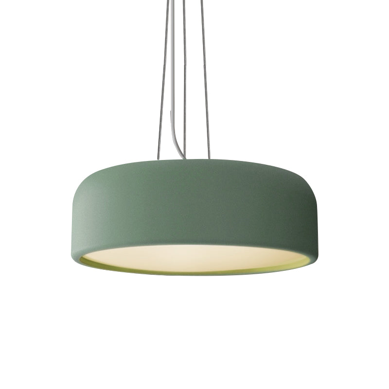 Macaron Single-Bulb Aluminum Pendant Lamp - Green/Textured White/Blue Hanging Ceiling Suspension For
