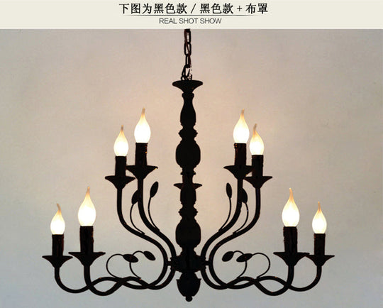 Classic Arm Hanging Chandelier With Curvy Design - 10/12/16 Bulbs Metal Suspension Pendant Lamp In