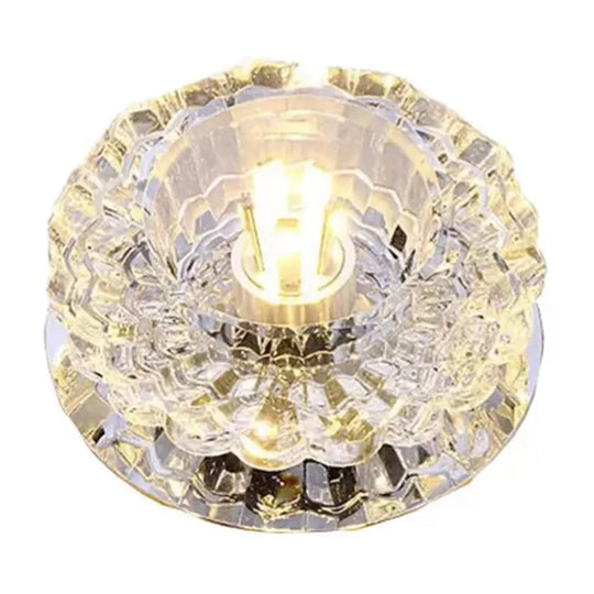 Clear Crystal Floral Flush Mount Ceiling Fixture