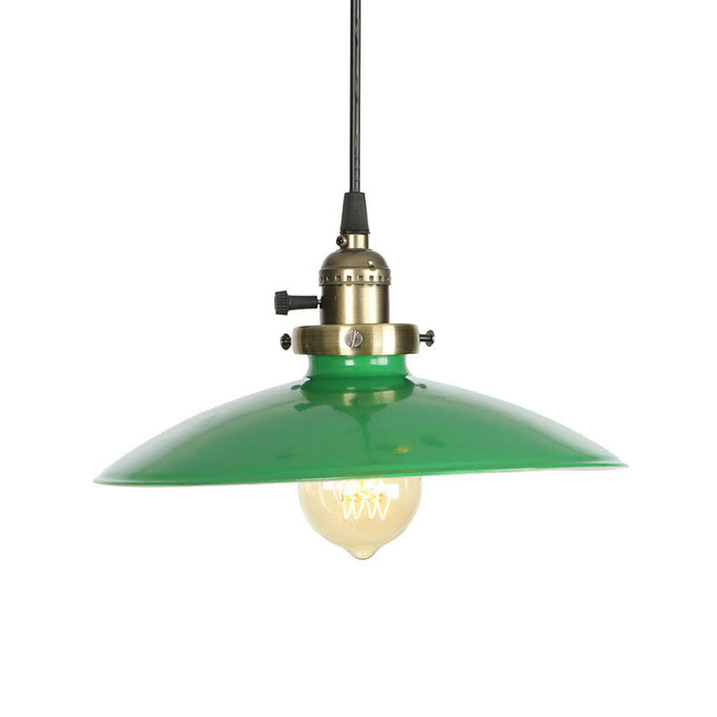 Green Iron Pendant Light - Loft Style Suspended Fixture