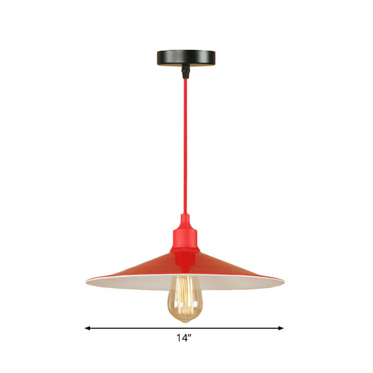 Suspension élégante en métal rouge pour salon - Design Swag à 1 ou 3 têtes