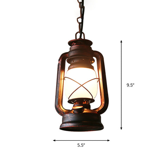 Suspension Farmhouse en verre au lait cuivré - 5,5"/7"/8" de large, luminaire suspendu à 1 ampoule pour salle à manger