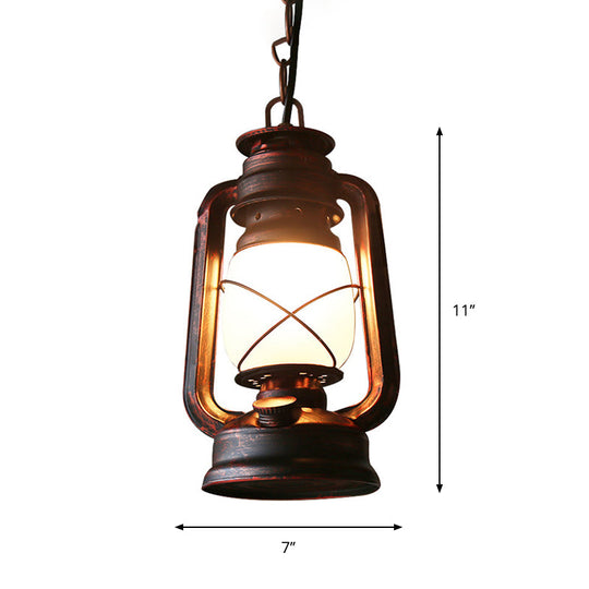 Suspension Farmhouse en verre au lait cuivré - 5,5"/7"/8" de large, luminaire suspendu à 1 ampoule pour salle à manger