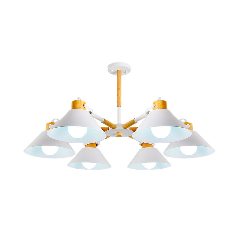 Sleek Metal Cone Hanging Pendant Lights - 6 Simple Style Ideal For Dining Room