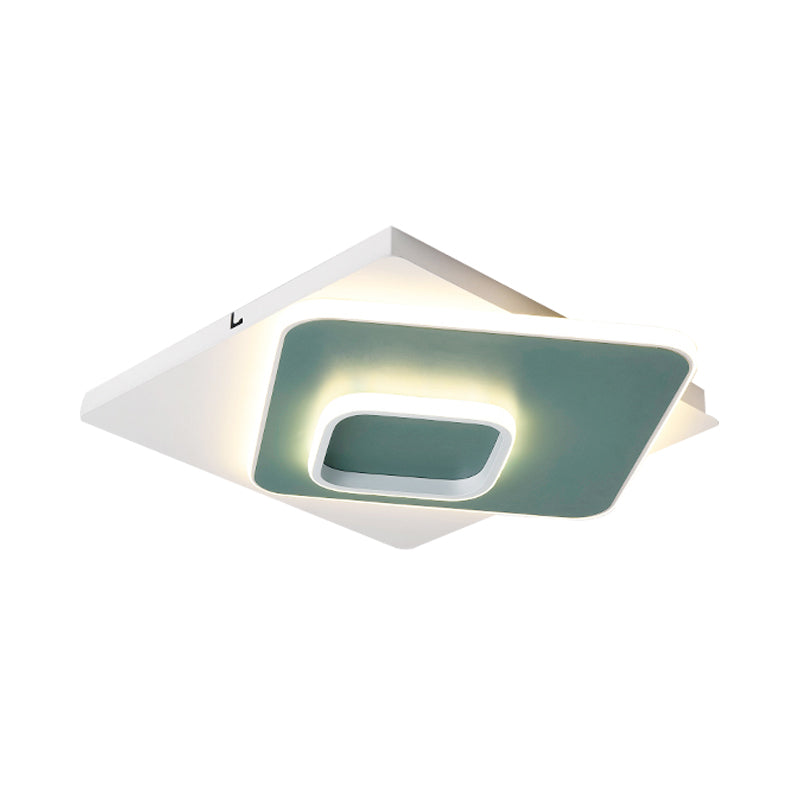 Modern Geometric Flush Nordic Metal & Acrylic Integrated LED Ceiling Light