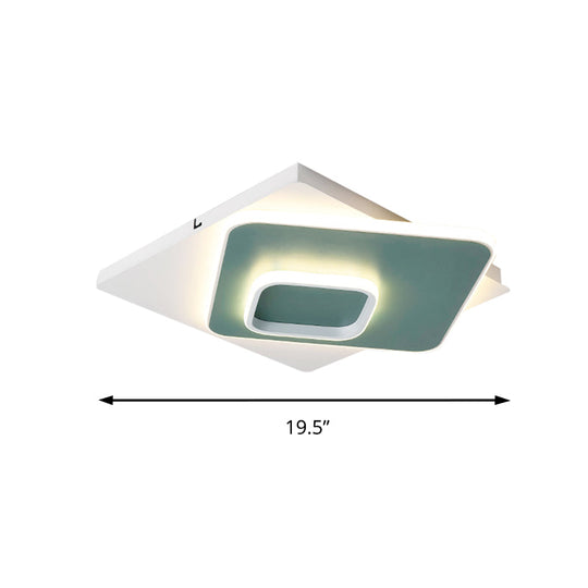 Modern Geometric Flush Nordic Metal & Acrylic Integrated LED Ceiling Light