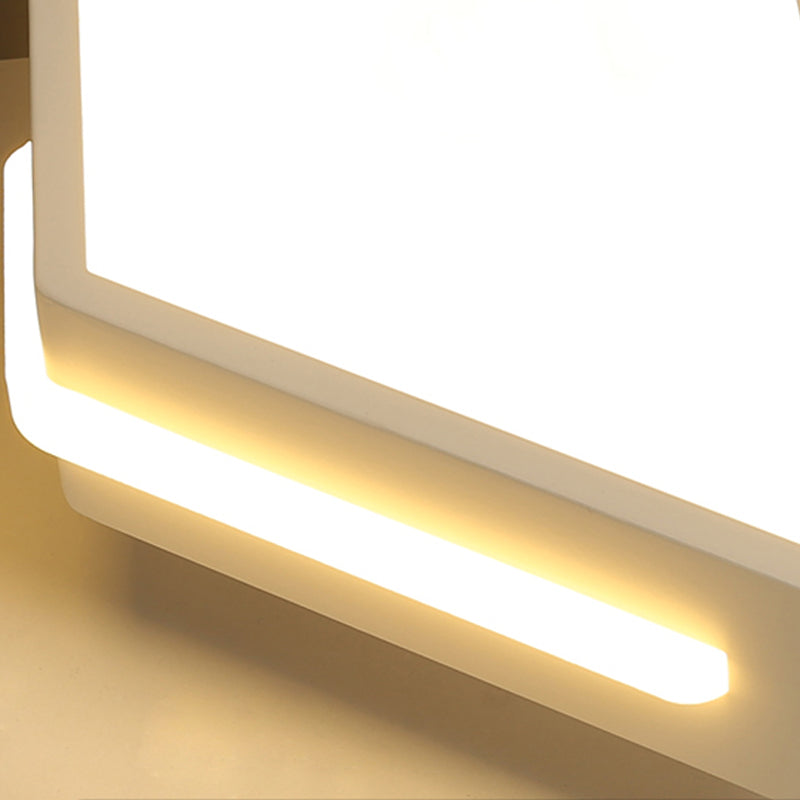 Minimalist Windmill Ceiling Light - Acrylic Flush Mount Fixture for Bedroom (Black/White)