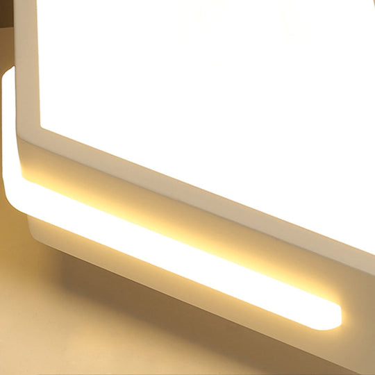 Minimalist Windmill Ceiling Light - Acrylic Flush Mount Fixture for Bedroom (Black/White)