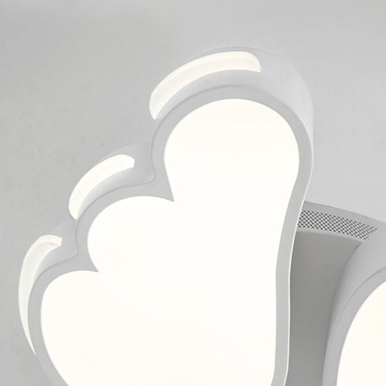 Art Deco Acrylic Flush Mount Ceiling Light - White Angel Design for Kid's Bedroom