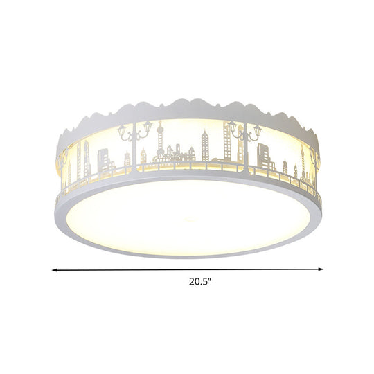 Modern White Circle Ceiling Light Fixture for Nursing Room