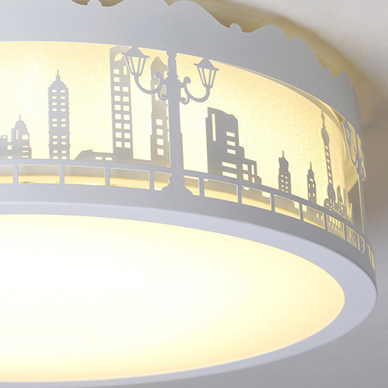 Modern White Circle Ceiling Light Fixture for Nursing Room