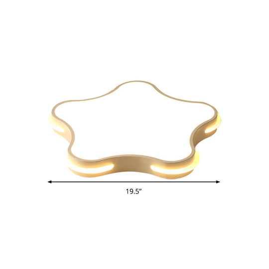 Modern White Star LED Ceiling Lamp for Boys' Bedroom