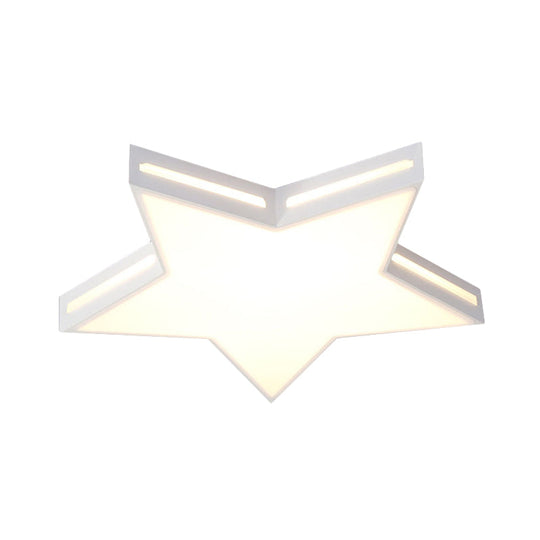 Modern White Star LED Ceiling Lamp for Boys' Bedroom