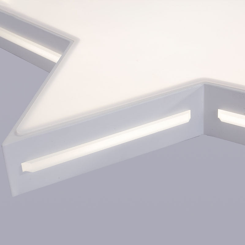 Modern White Star LED Ceiling Lamp for Boys' Bedroom