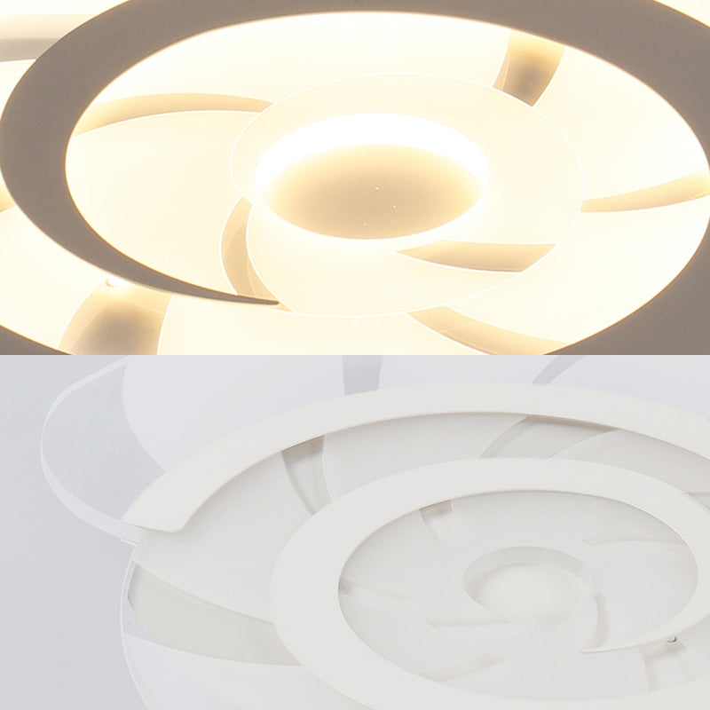 White Acrylic Snail Shell LED Ceiling Light - Perfect for Kid's Bedroom!