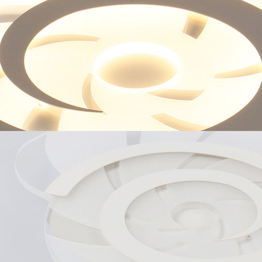 White Acrylic Snail Shell LED Ceiling Light - Perfect for Kid's Bedroom!