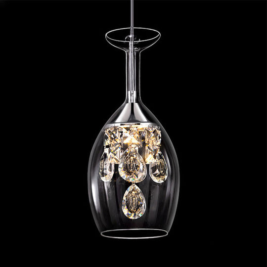 Dome Glass Pendant Light With Crystal Accents - Clear Shade | Ceiling