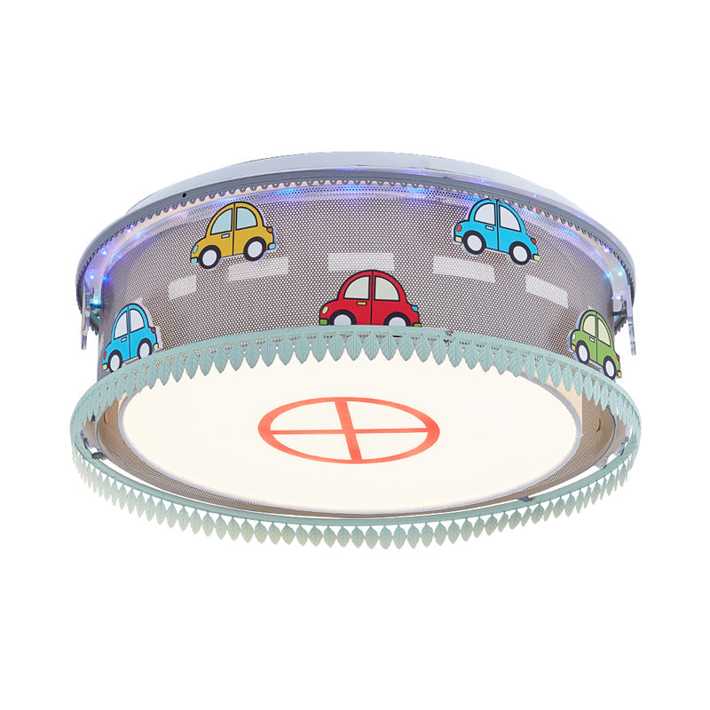 Kid's Drum Bedroom Ceiling Light – Fun Cartoon Design with Multi Color Flush Mount