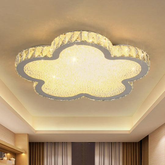 Modern Crystal-Encrusted LED Ceiling Lamp with Dimming & Remote - Available in 3 Sizes & Warm/White Light