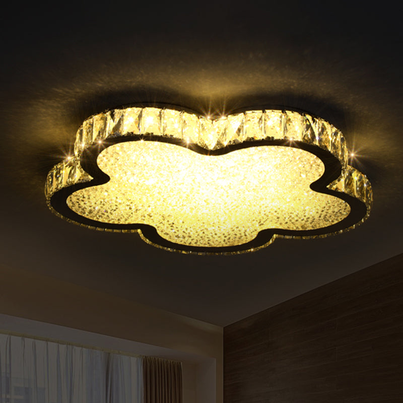 Modern Crystal-Encrusted LED Ceiling Lamp with Dimming & Remote - Available in 3 Sizes & Warm/White Light